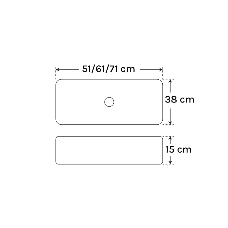 Lavabo rectangulaire à poser Akali