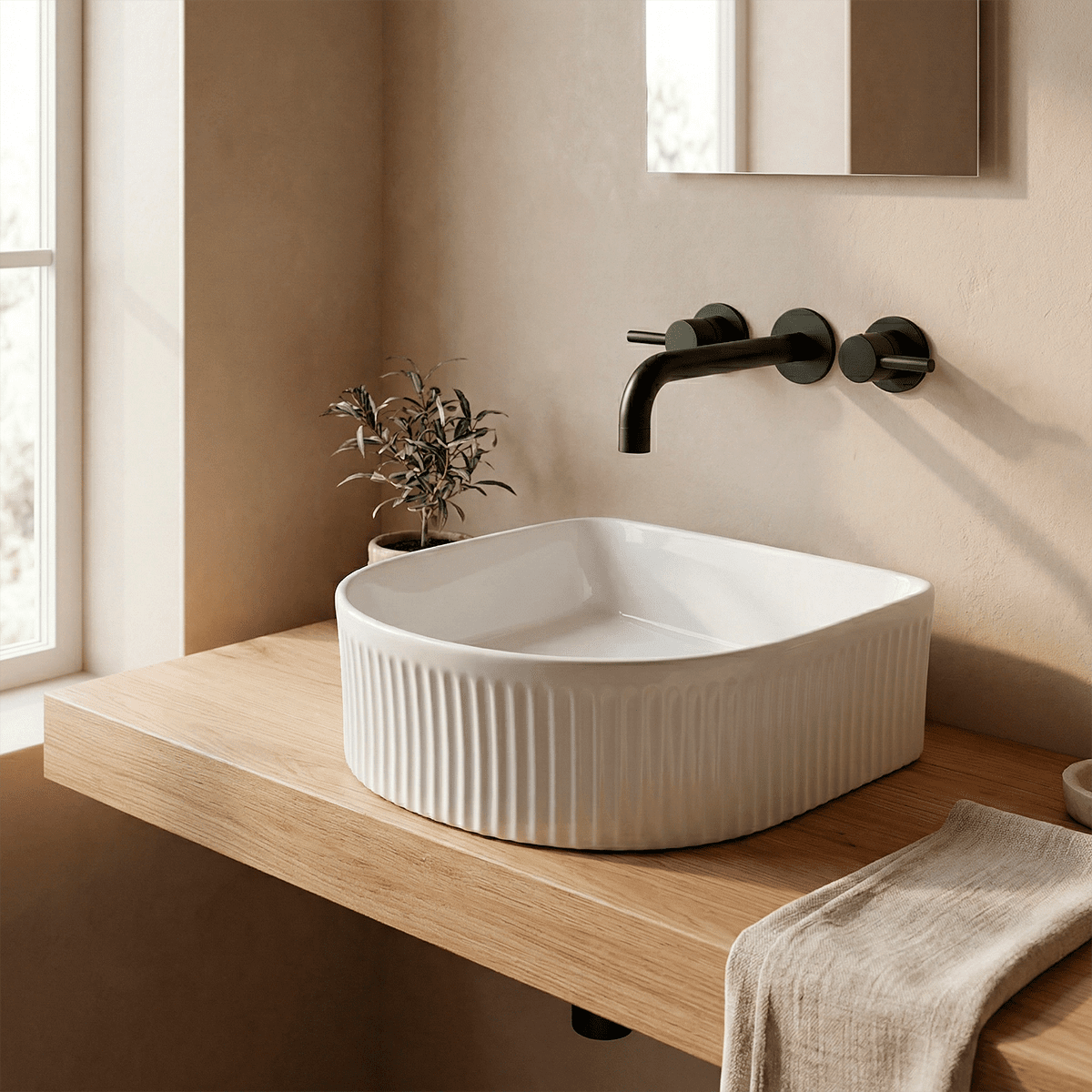 Lavabo sobrencimera semicircular Kona - Thebath