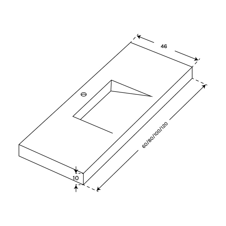 Lavabo en surface solide avec tablier Iris 