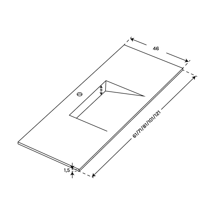 Lavabo en surface solide Iris 