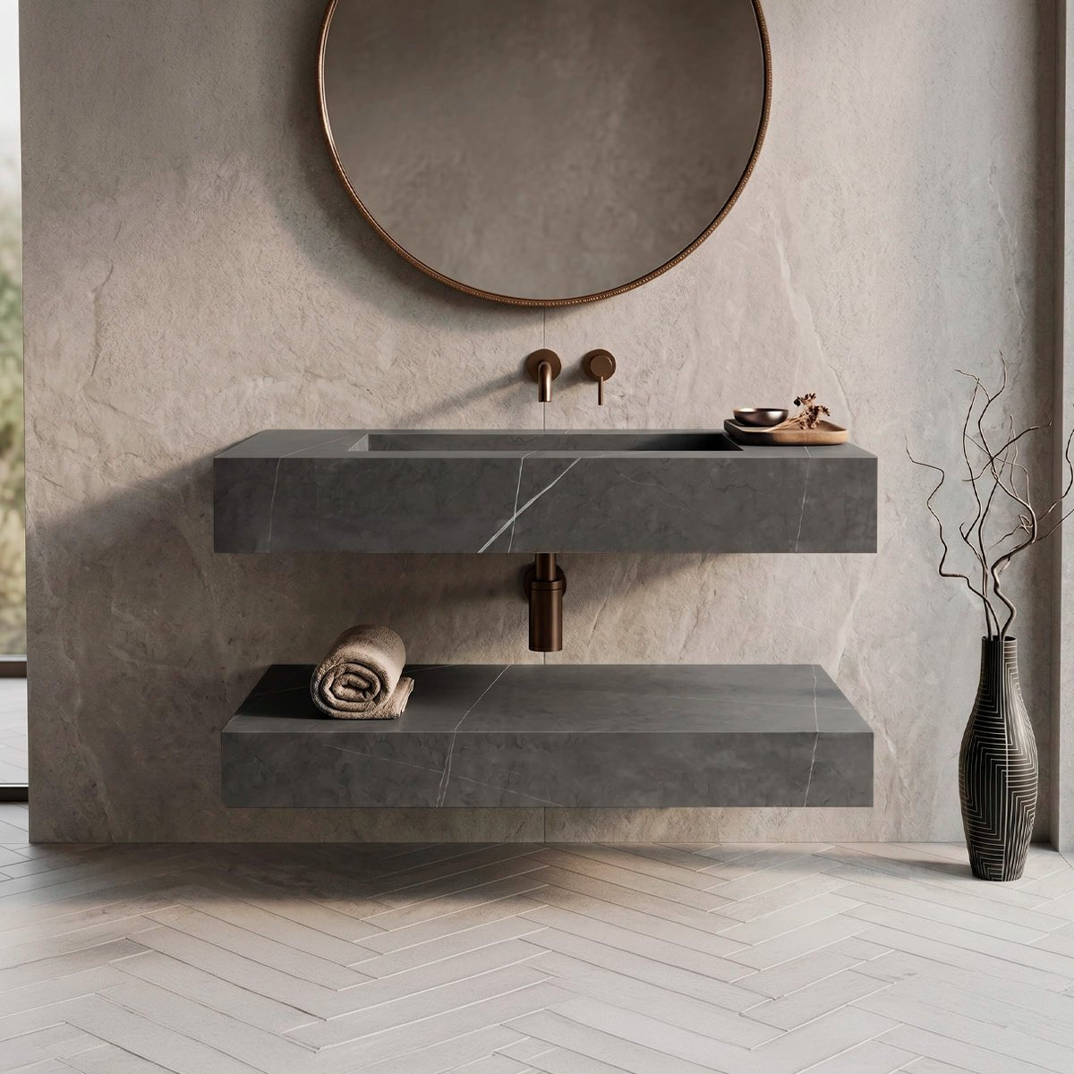 Lavabo suspendido con encimera Boreal - The Bath