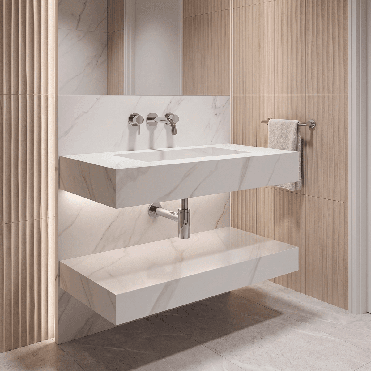 Lavabo suspendido con encimera Boreal - The Bath