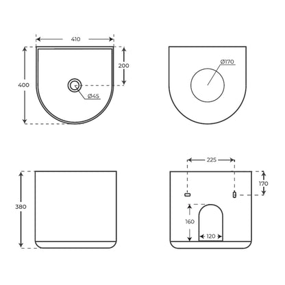Lavabo suspendido moderno Uriel Mate - The Bath