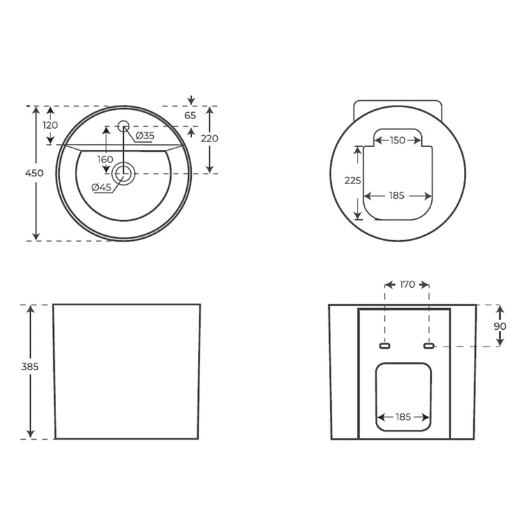 Vasque suspendue noir Levi