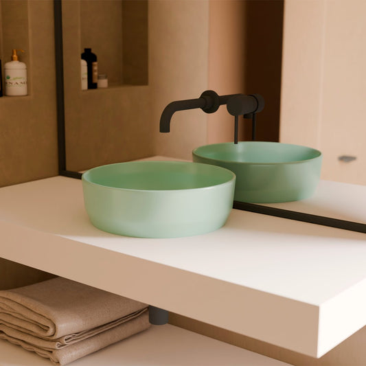 Lavabo verde menta redondo Nora - The Bath