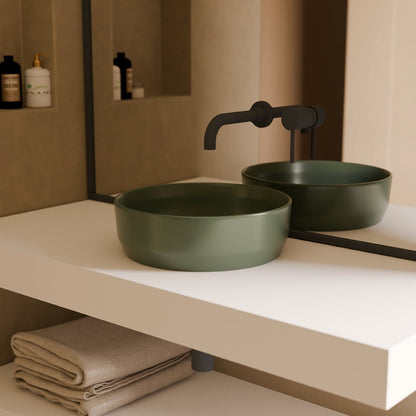 Lavabo verde oscuro redondo Nora - The Bath