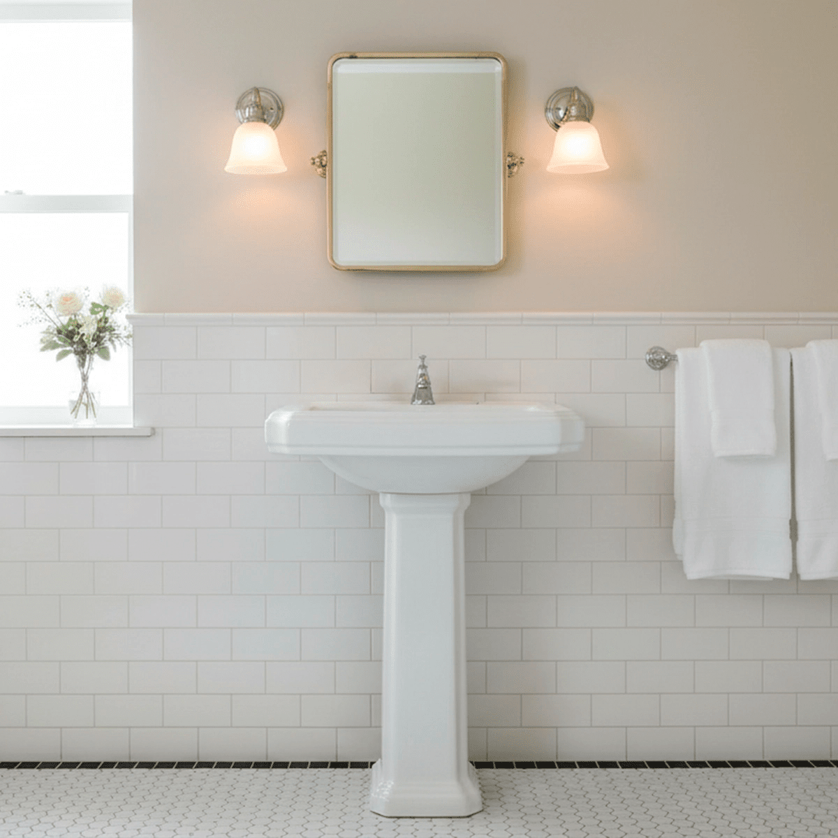 Lavabo vintage con pedestal York - Thebath