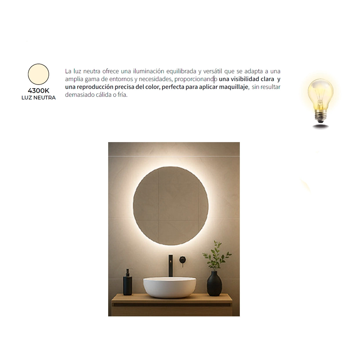 Miroir rond mural Orel