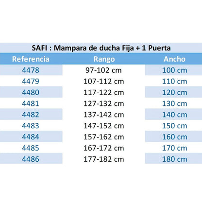 Mampara de baño fija cromada Safi - Thebath
