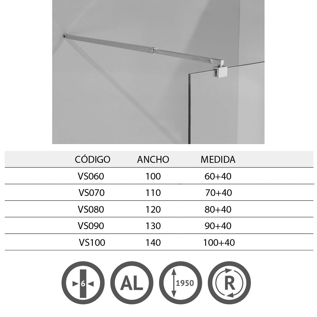 Mampara ducha frontal abatible Vos - Thebath