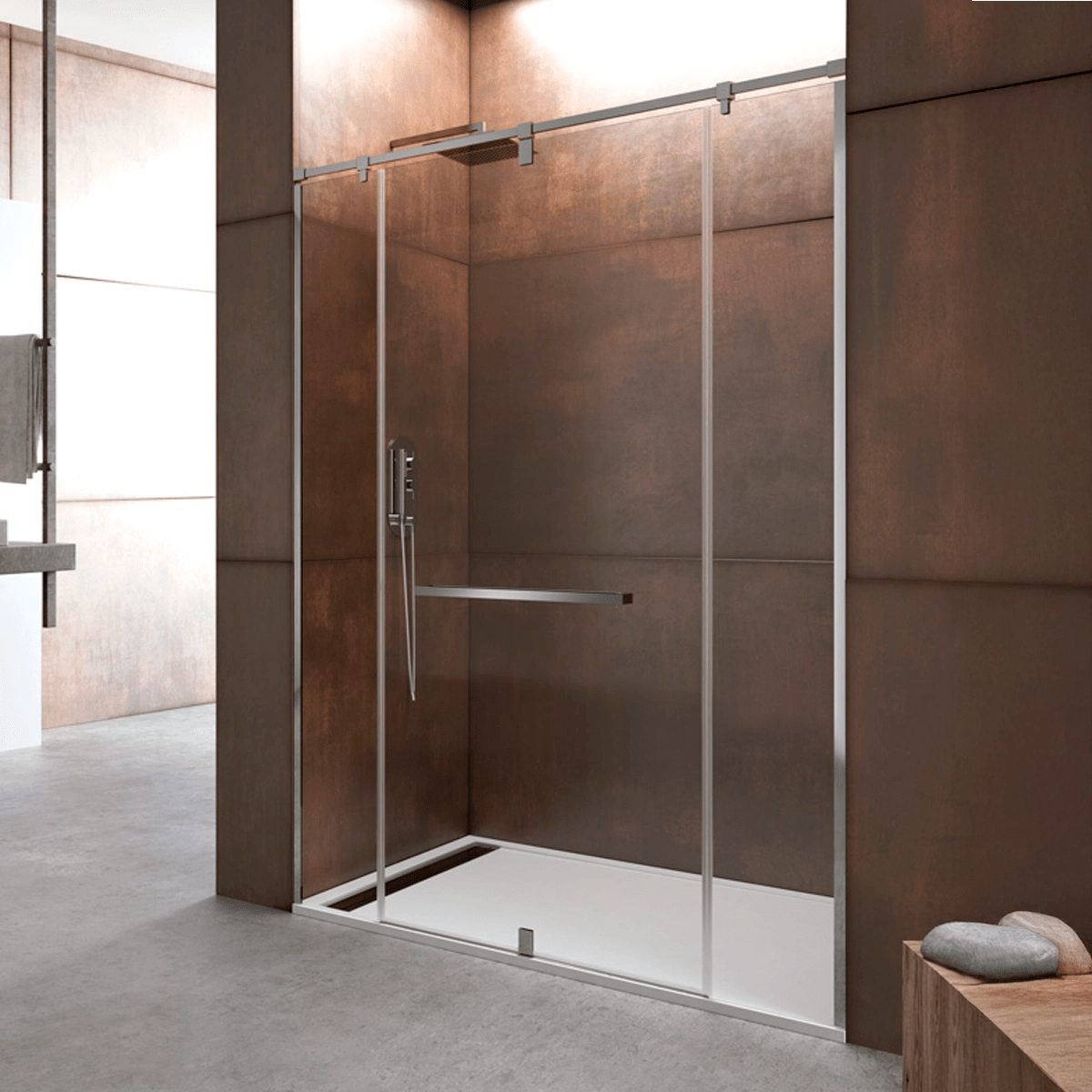 Mampara una puerta giratoria - Thebath