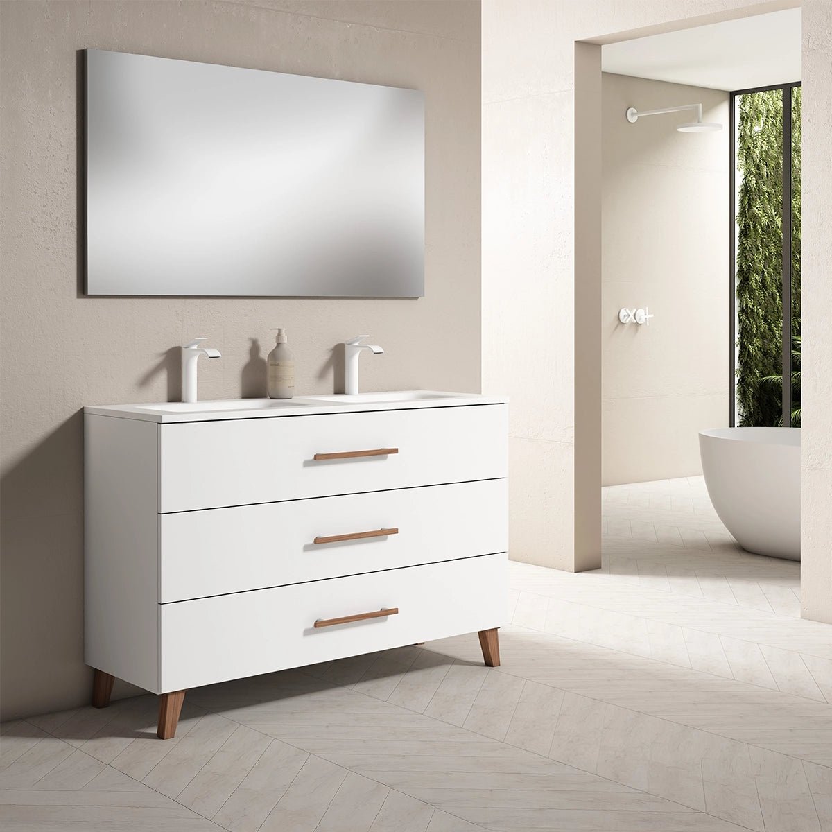 Mueble baño 3 cajones doble seno Fusta - Thebath