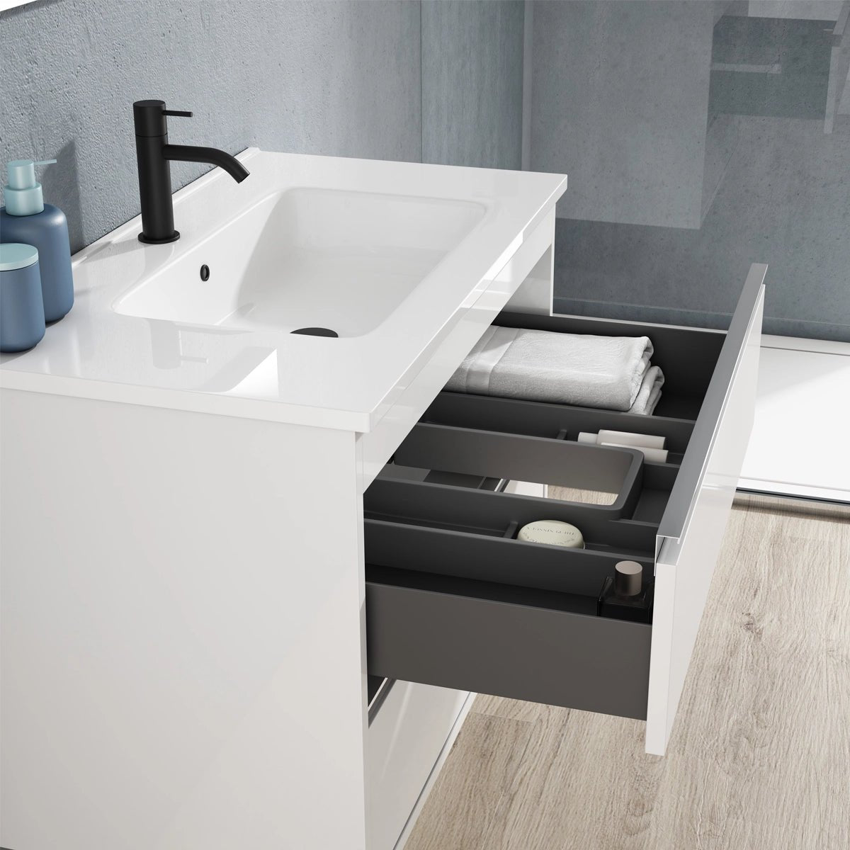 Mueble baño flotante 1 seno Slider - Thebath