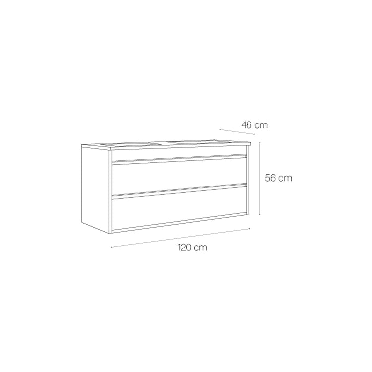 Meuble de salle de bain moderne 2 vasques Slider