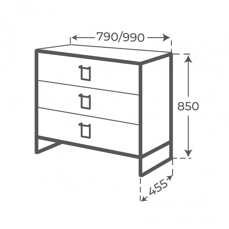 Meuble de salle de bain de trois tiroirs Gorbea