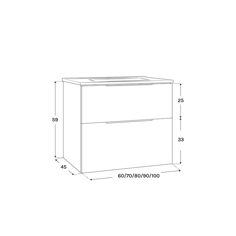 Meuble de salle de bain suspendu Galsaky