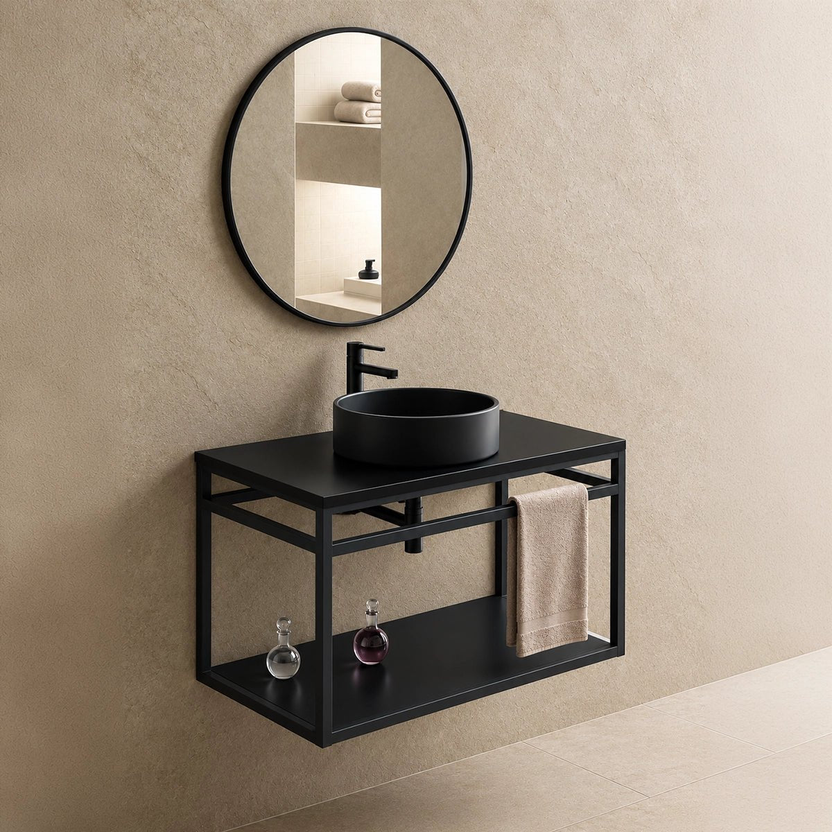 Mueble suspendido con toallero Lucía - The Bath