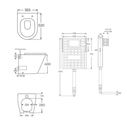 Pack cisterna + inodoro compacto Venecia - The Bath