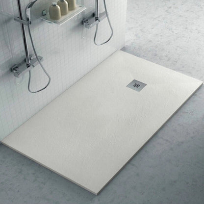 Pack columna de ducha Bequia + plato de resina blanco - Thebath