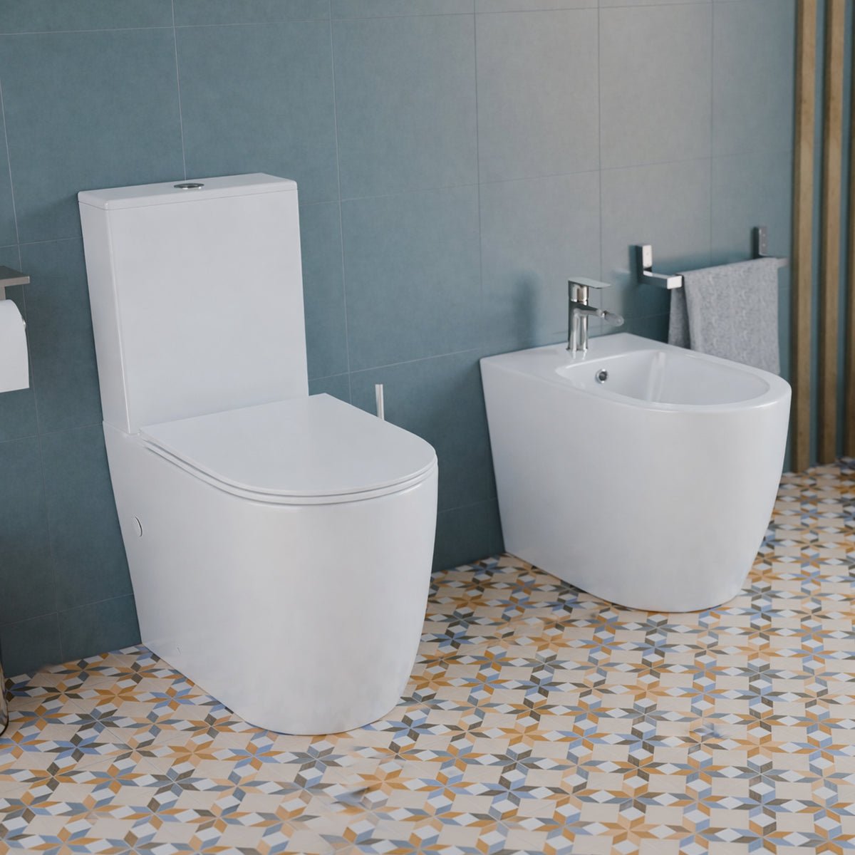 Pack inodoro + bidé blanco mate Elba - The Bath