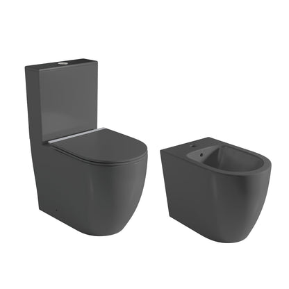 Pack inodoro + bidé negro mate Elba - The Bath