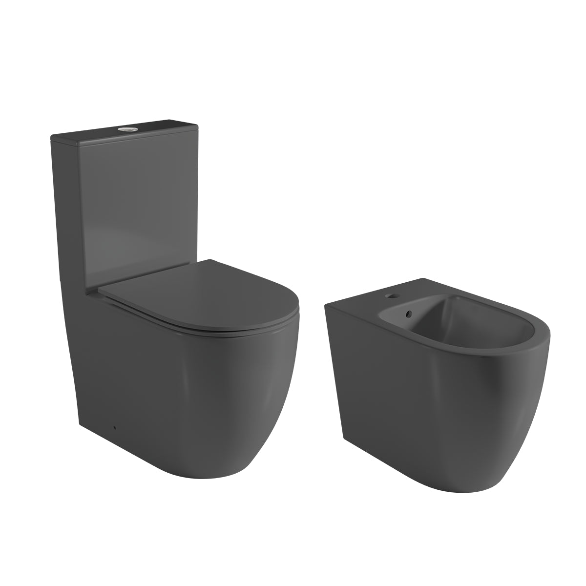 Pack inodoro + bidé negro mate Elba - The Bath