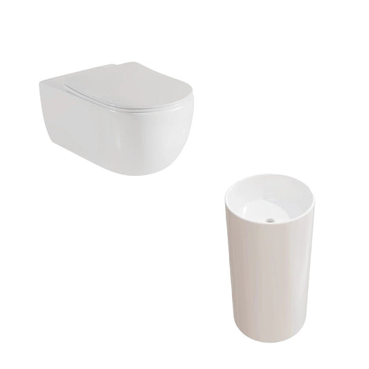 Pack Inodoro Blanco + Lavabo Blanco Líjar - Thebath