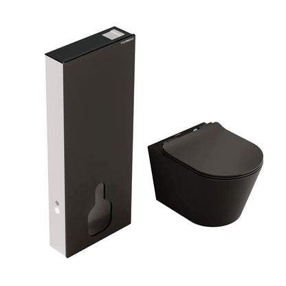 Pack inodoro Bolonia suspendido + Cisterna Empire negra mate - The Bath