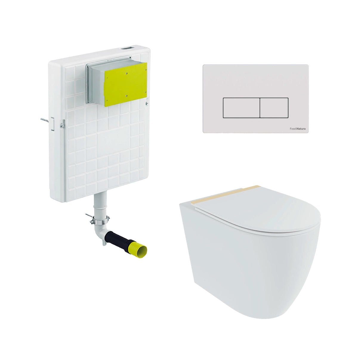 Pack inodoro compacto blanco mate Elba + cisterna empotrada - The Bath