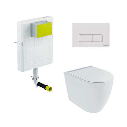 Pack inodoro compacto blanco mate Elba + cisterna empotrada - The Bath