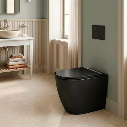 Pack inodoro compacto negro Elba + cisterna empotrada - The Bath