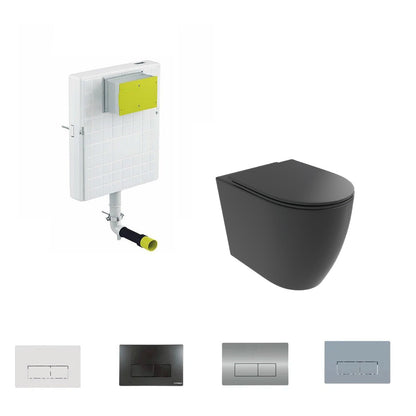 Pack inodoro compacto negro Elba + cisterna empotrada - The Bath