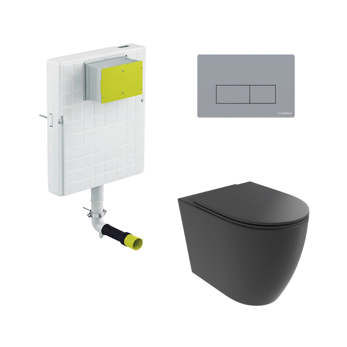 Pack inodoro compacto negro Elba + cisterna empotrada - The Bath