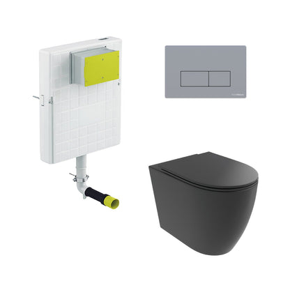 Pack inodoro compacto negro Elba + cisterna empotrada - The Bath