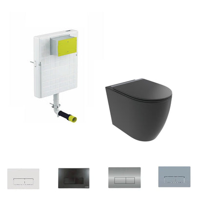 Pack inodoro compacto negro Elba + cisterna empotrada - The Bath