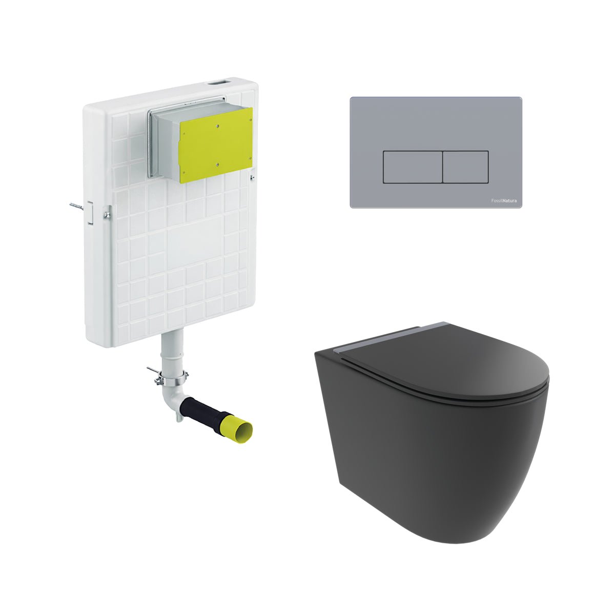 Pack inodoro compacto negro Elba + cisterna empotrada - The Bath