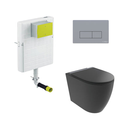 Pack inodoro compacto negro Elba + cisterna empotrada - The Bath