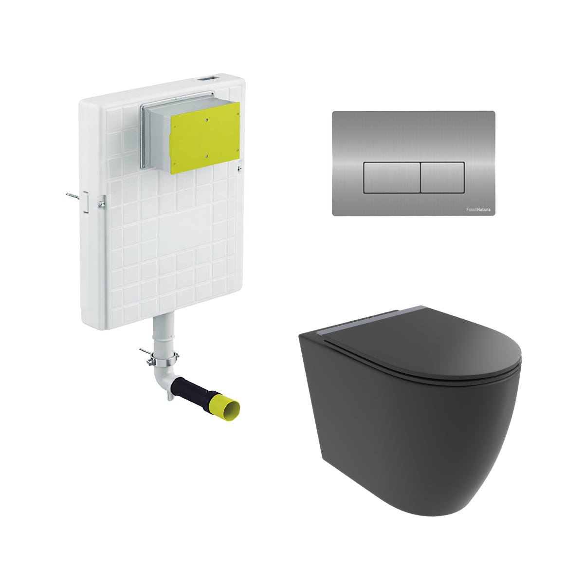 Pack inodoro compacto negro Elba + cisterna empotrada - The Bath