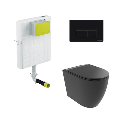 Pack inodoro compacto negro Elba + cisterna empotrada - The Bath