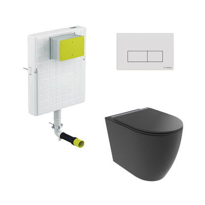 Pack inodoro compacto negro Elba + cisterna empotrada - The Bath