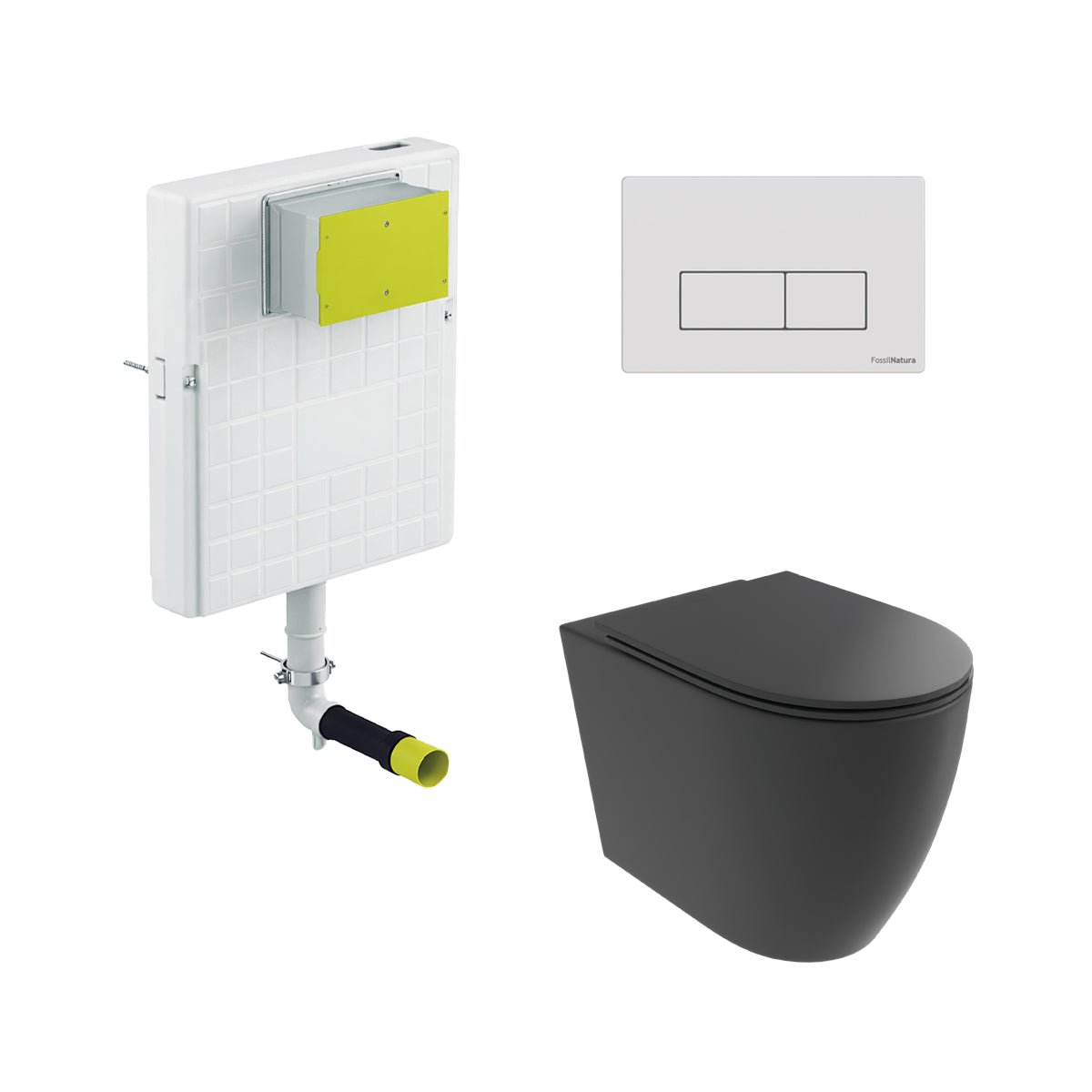Pack inodoro compacto negro Elba + cisterna empotrada - The Bath