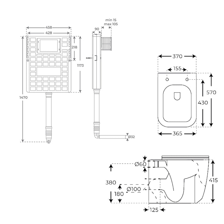 Pack WC compact Zen + réservoir encastré