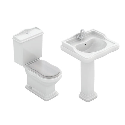 Pack inodoro con tapa madera + Lavabo Atenas - The Bath