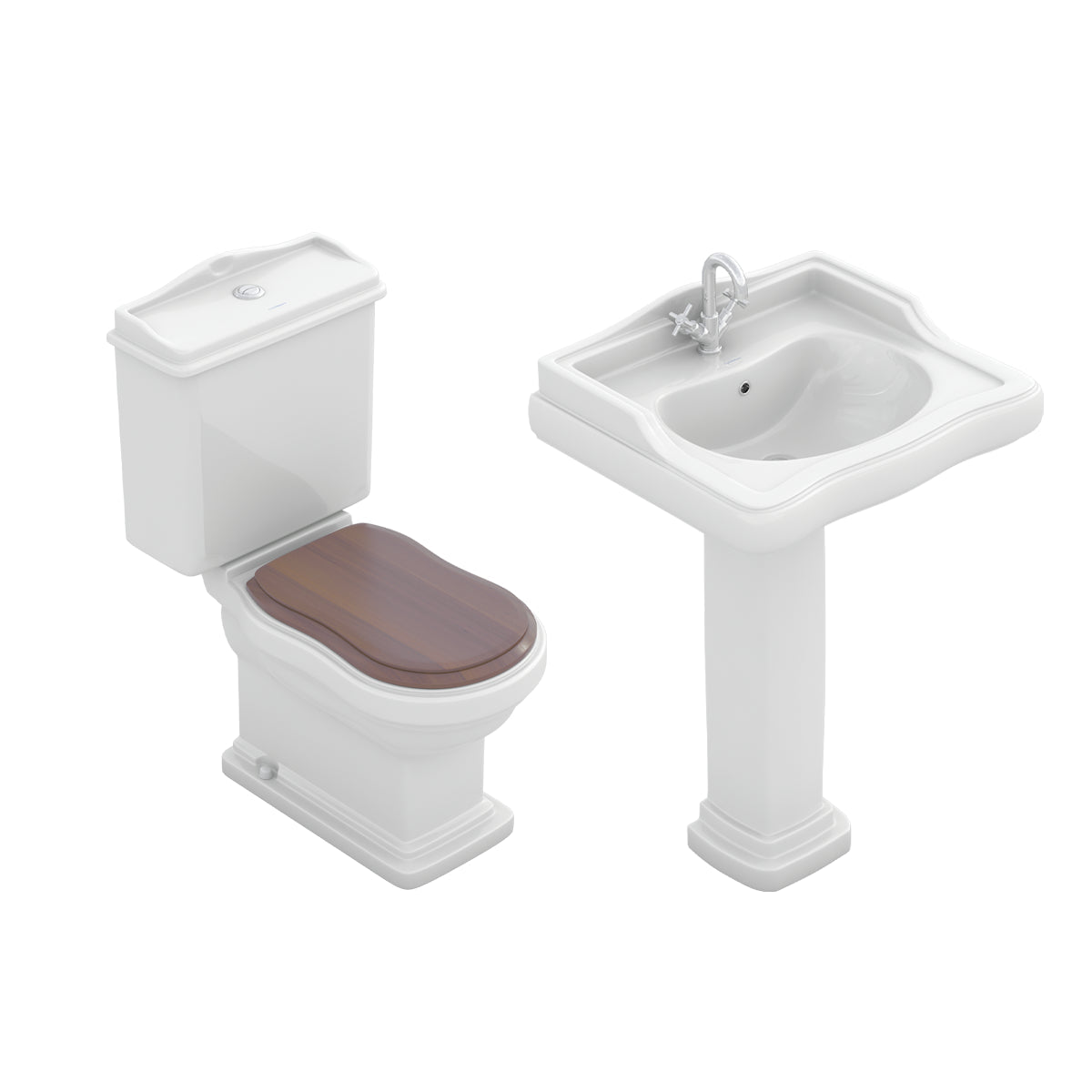 Pack inodoro con tapa madera + Lavabo Atenas - The Bath