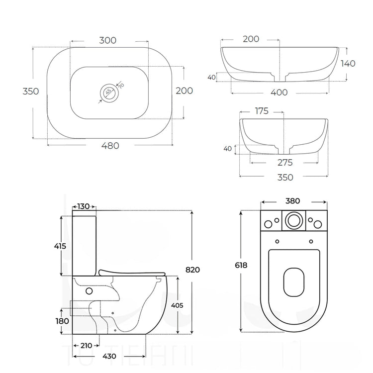 Pack WC Gales + lavabo ovale Yaco