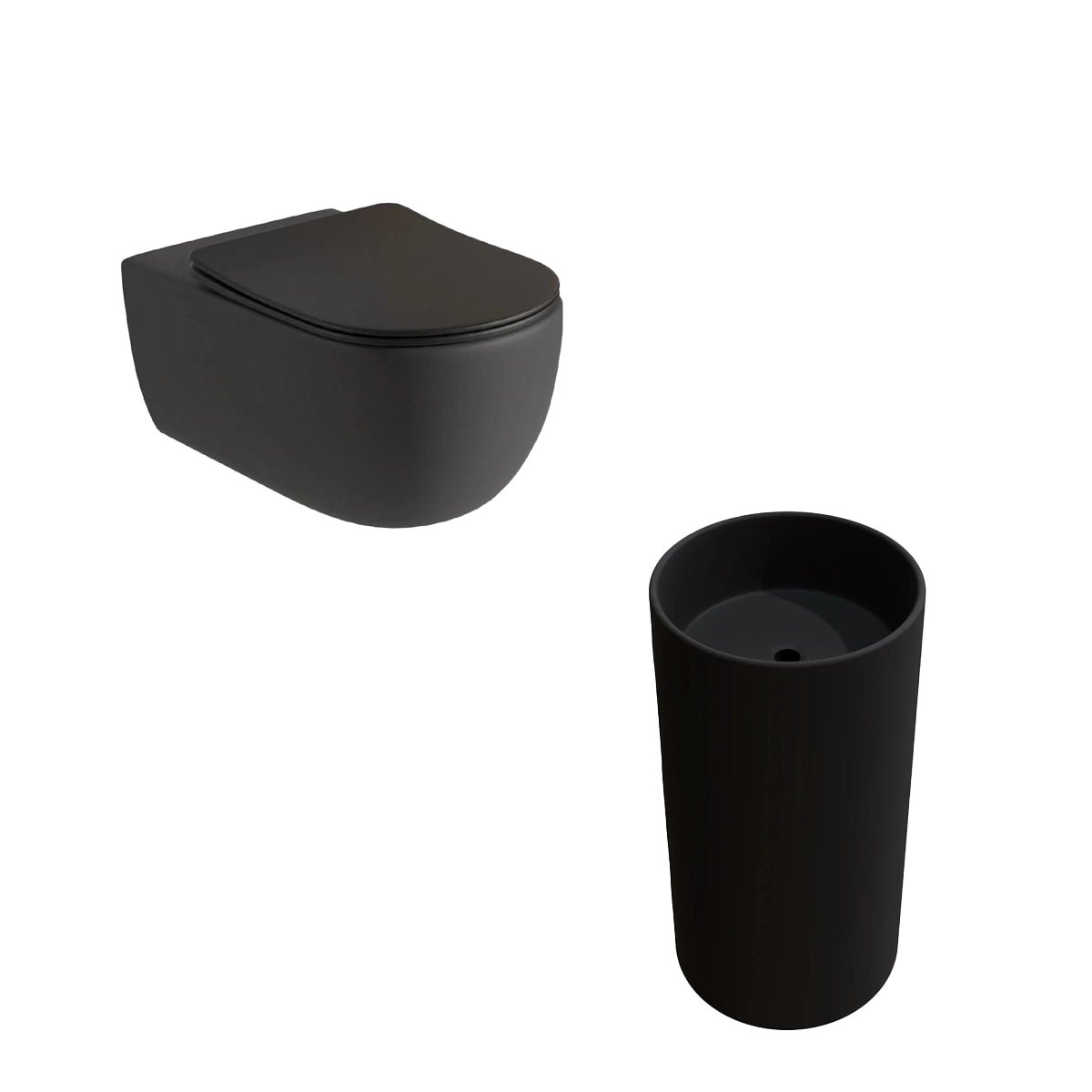 Pack Inodoro Negro Mate + Lavabo Negro Mate Líjar - Thebath
