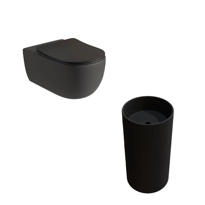 Pack Inodoro Negro Mate + Lavabo Negro Mate Líjar - Thebath
