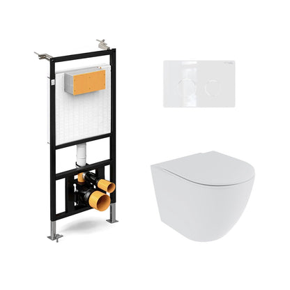 Pack inodoro suspendido Elba blanco mate + cisterna empotrada - The Bath