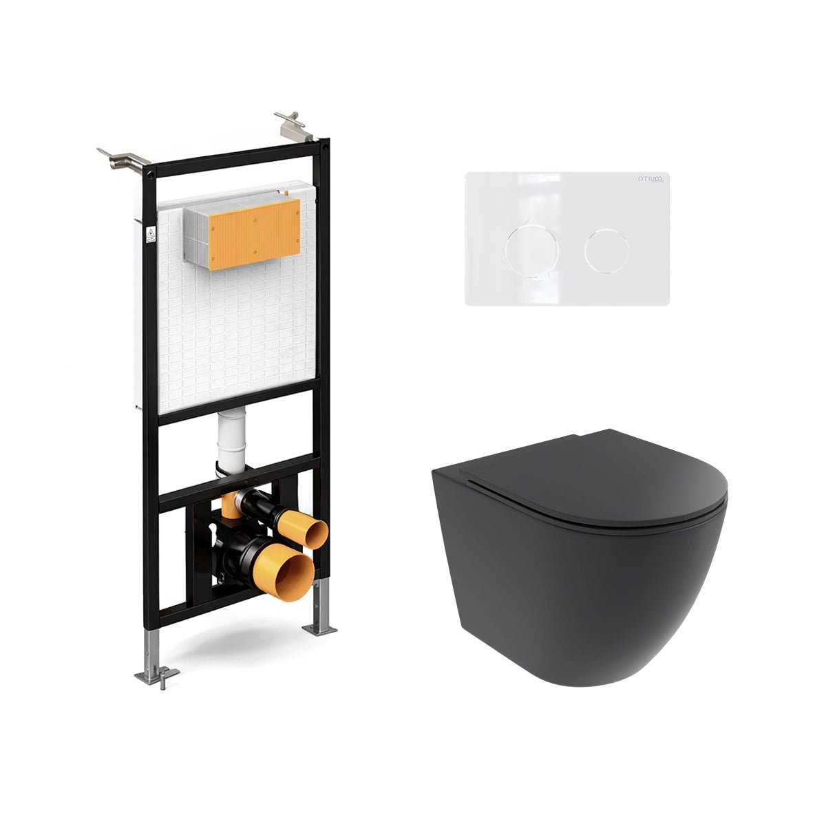Pack inodoro suspendido Elba negro mate + cisterna empotrada - The Bath