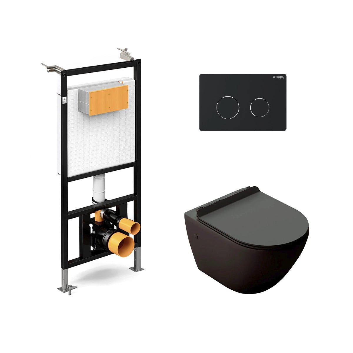 Pack inodoro suspendido negro mate Veron + cisterna empotrada - The Bath